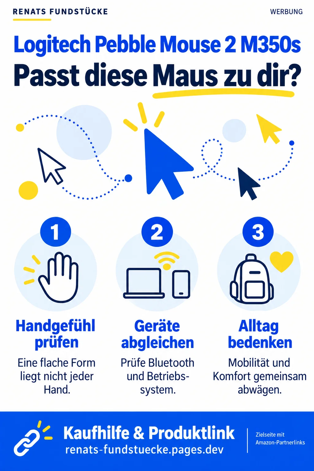 Kaufhilfe zu Logitech Pebble Mouse 2 M350s; Symbolgrafik, keine Produktabbildung